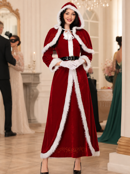 Christmas hooded costume with belt