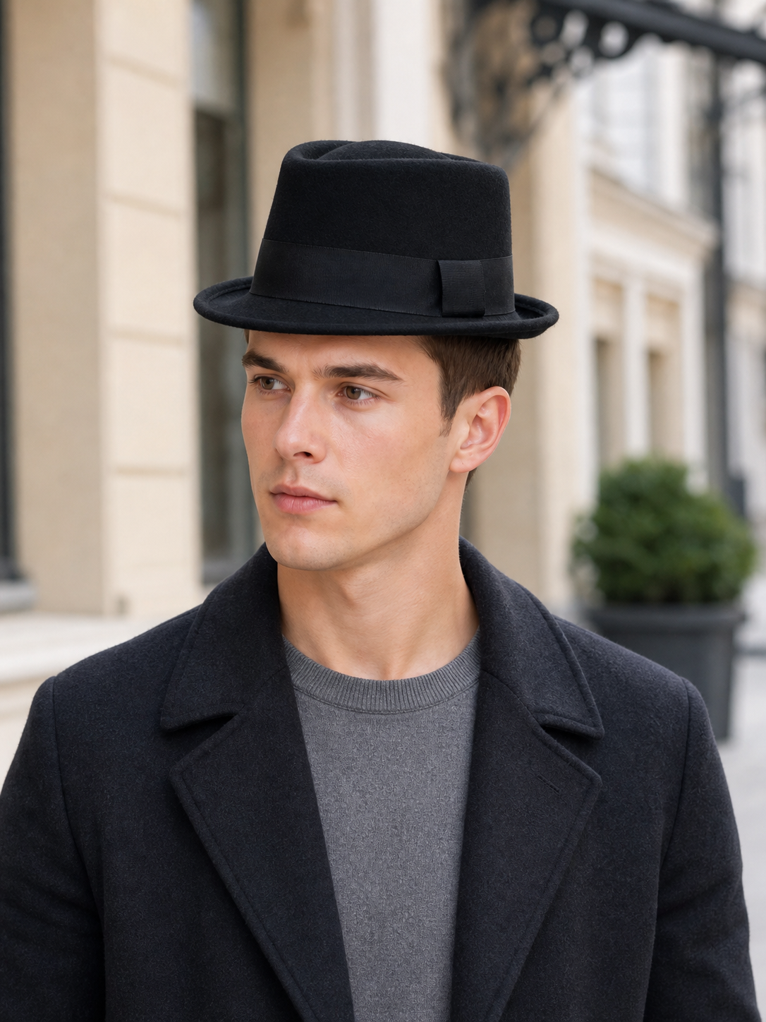 Black Carnival Fedora Hat with Ribbon