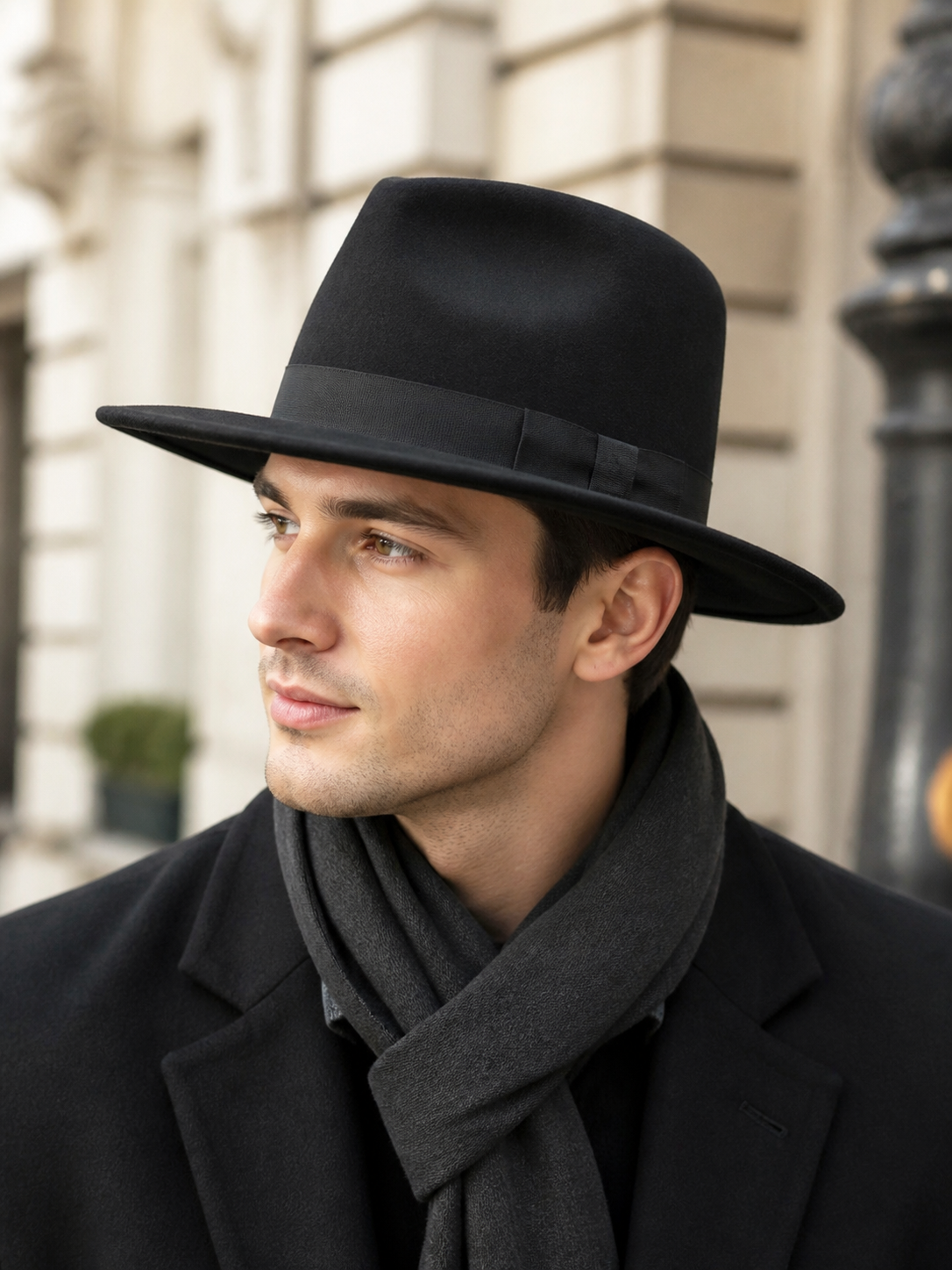 Carnival fedora hat with a wide brim