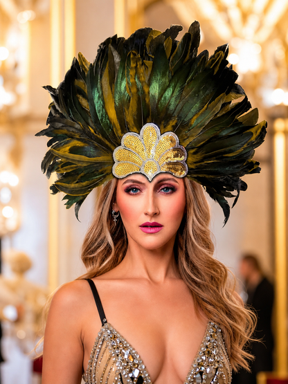 Carnival Feather and Sequin Headpiece