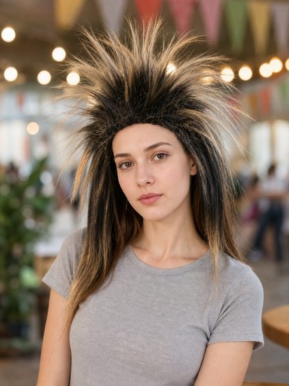 Carnival Brown Spiked Punk Wig