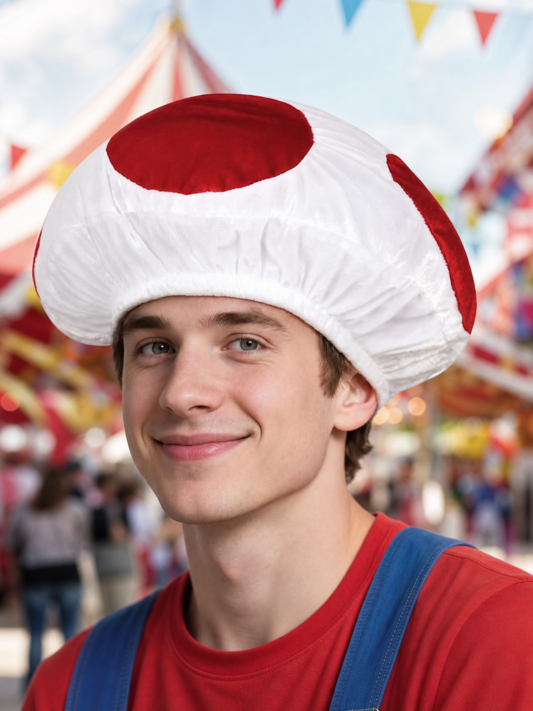 Red and White Mushroom Costume Hat