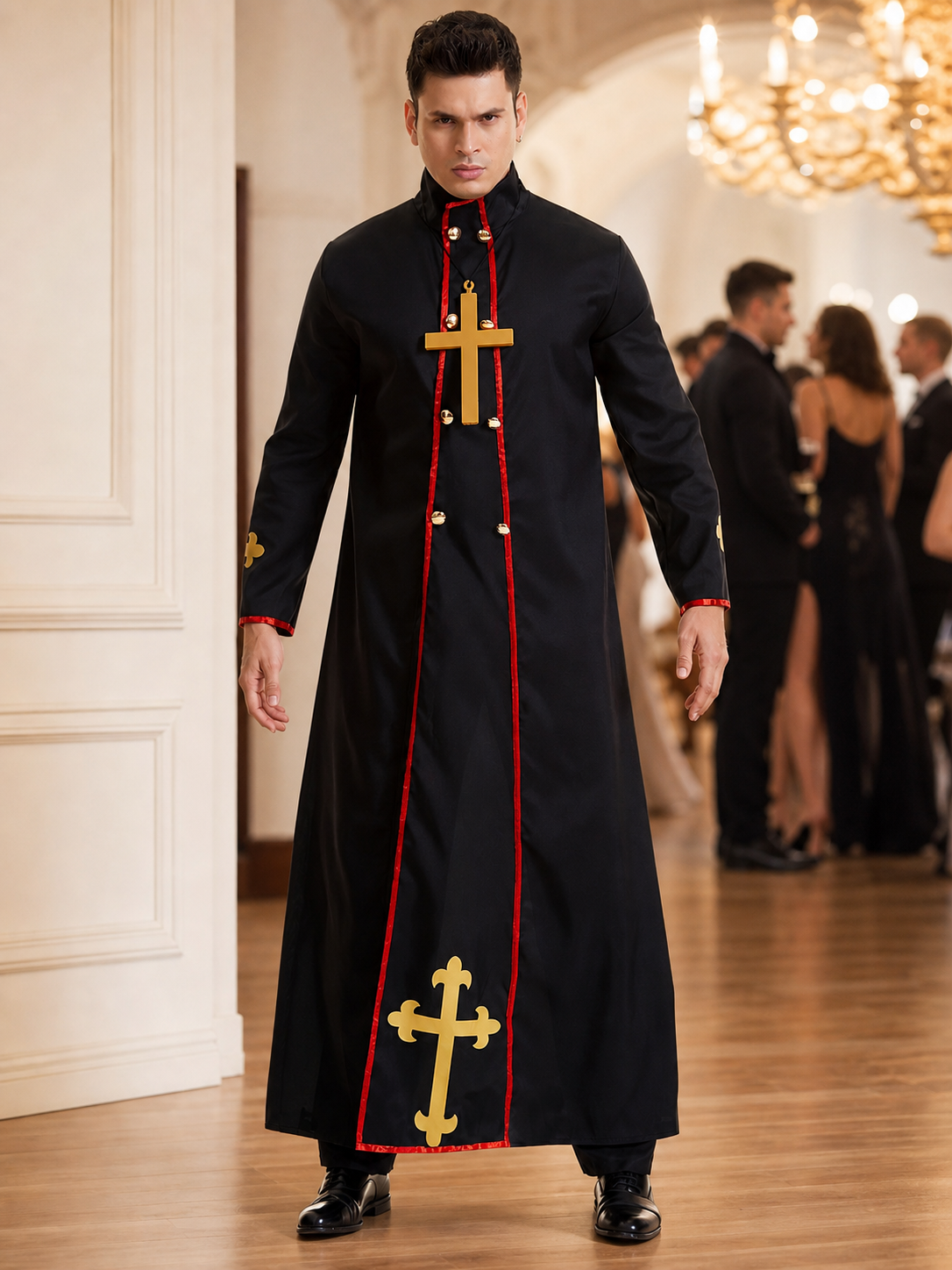 Halloween Clergy Costume, Black Robe