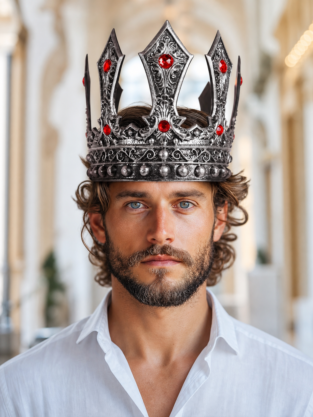 Masquerade Crown with Beads and Stones