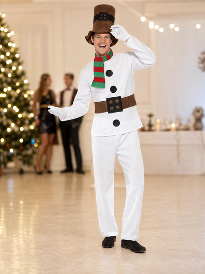 Snowman Holiday Costume with Hat and Scarf