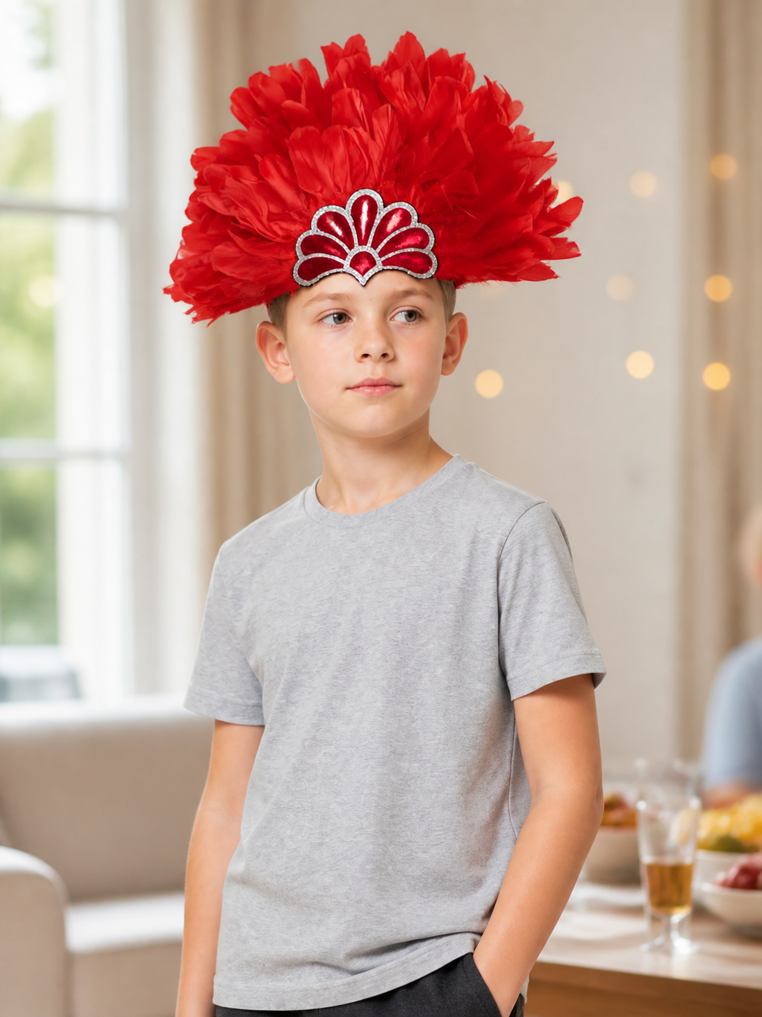 Red Feather Carnival Headpiece product view 46