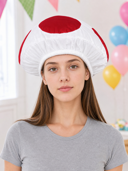 Red and White Mushroom Costume Hat