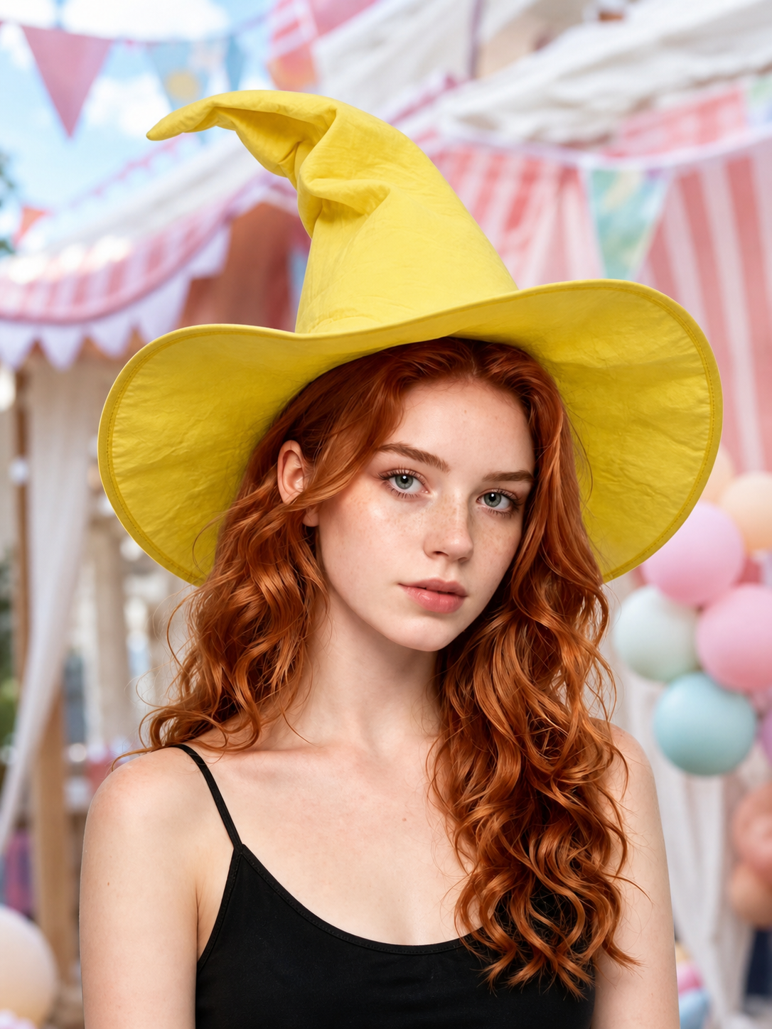 Yellow Witch Costume Hat for Halloween