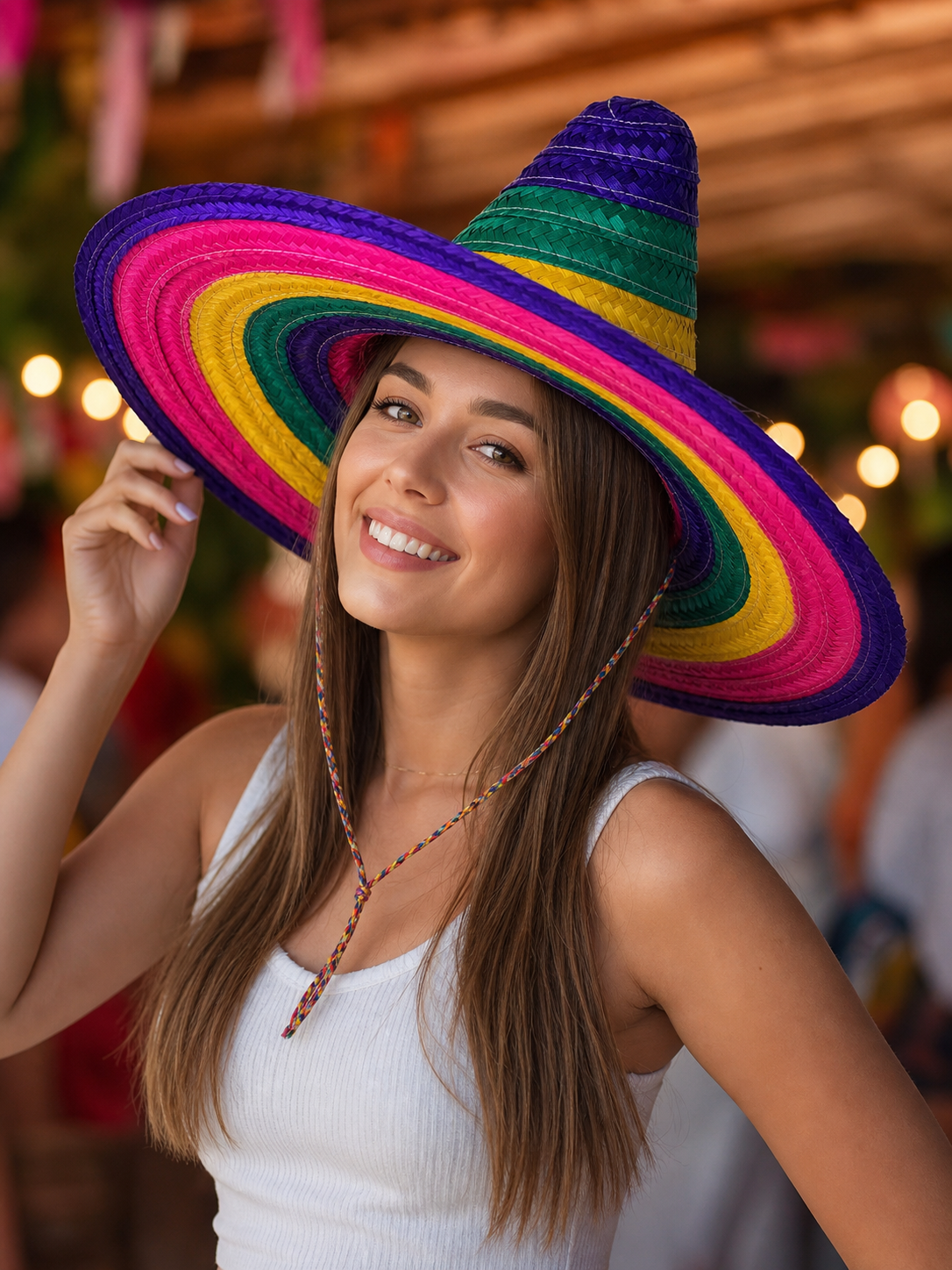 Purple Wide-Brim Carnival Hat