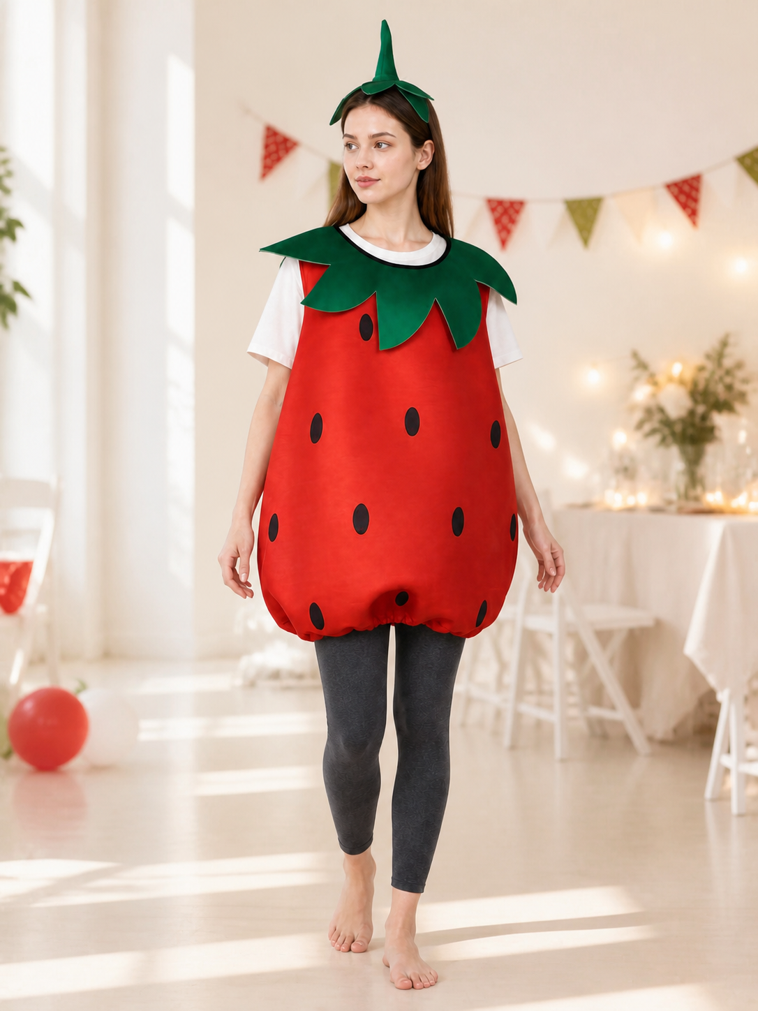 Strawberry Carnival Costume Set with Headwear lifestyle view 2