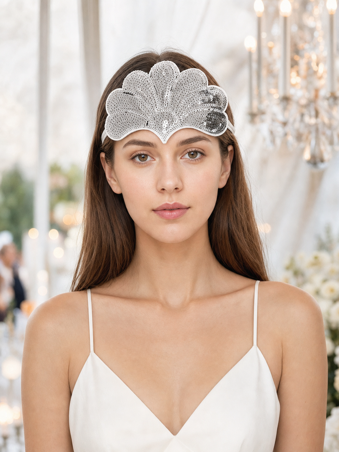 Carnival Headdress with White Feathers