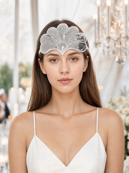 Carnival Headdress with White Feathers