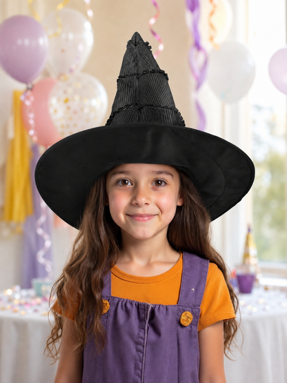 Kids' Black Witch Carnival Hat