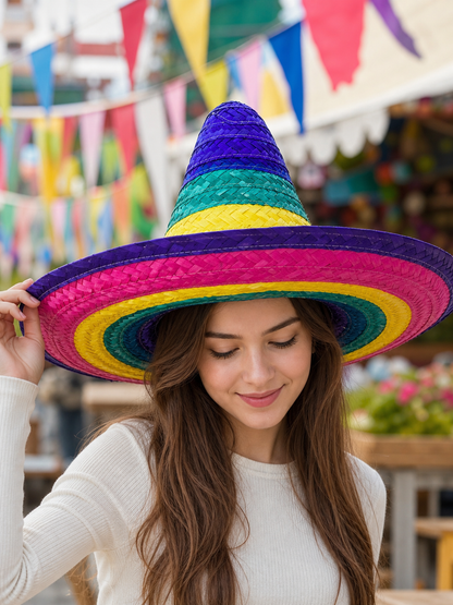 Purple Wide-Brim Carnival Hat