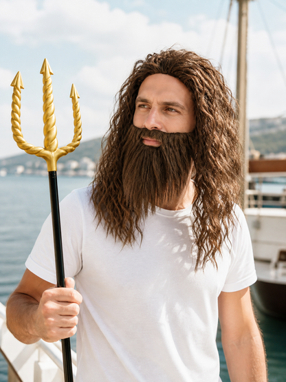 King of the Seas Carnival Set: Trident and Wig
