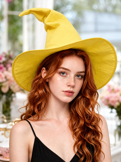 Yellow Witch Costume Hat for Halloween