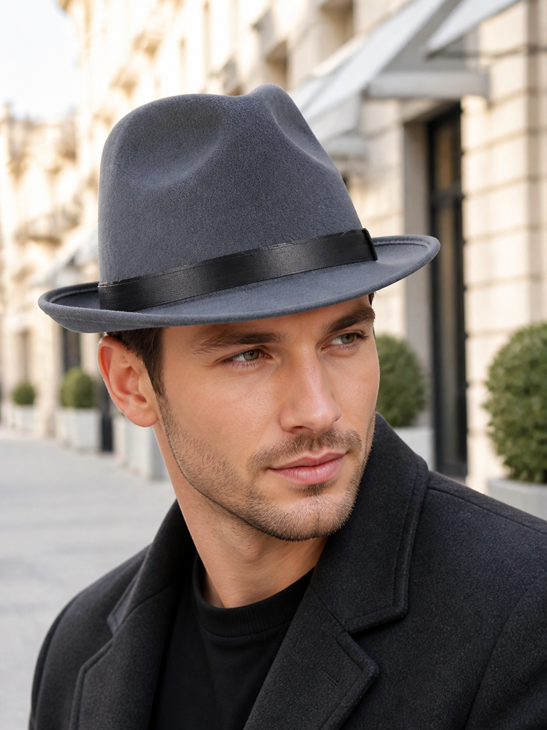Carnival fedora hat with a short brim and ribbon