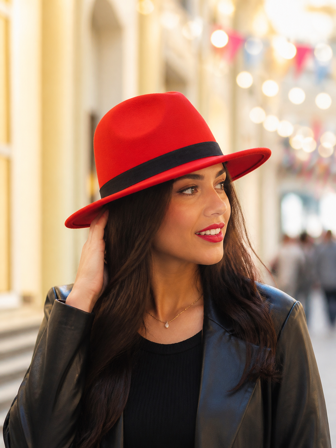 Carnival Fedora Hat with Black Ribbon