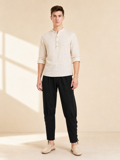 Men’s jogger pants with cuffs and drawstring