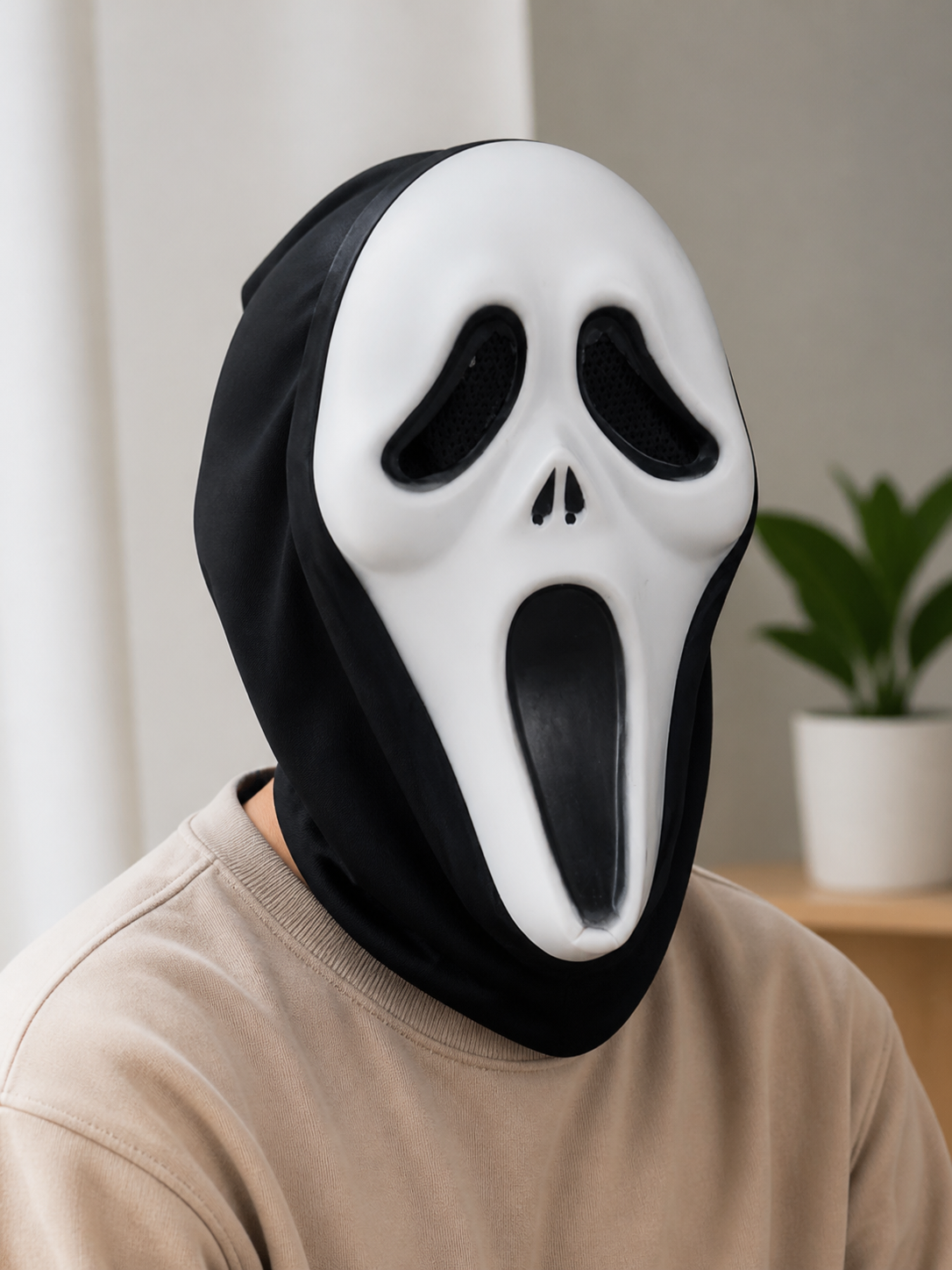 Halloween Masquerade Mask with Black Mesh lifestyle view 3