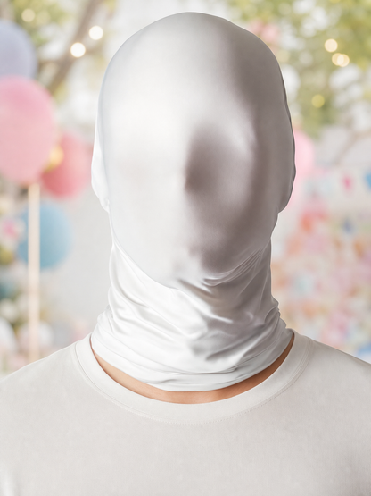 White carnival hood mask, 2-pack
