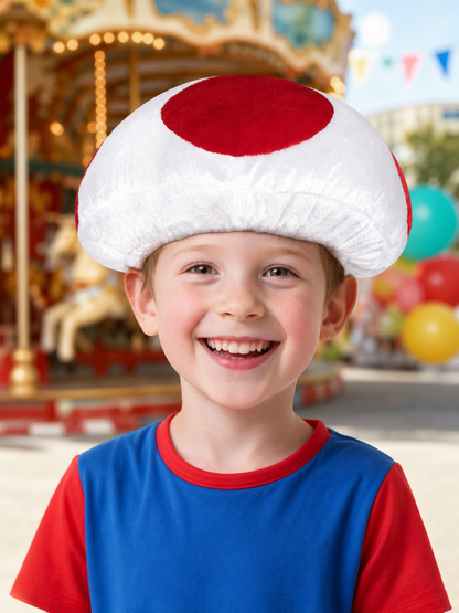 Carnival Mushroom Hat with Red Decorations