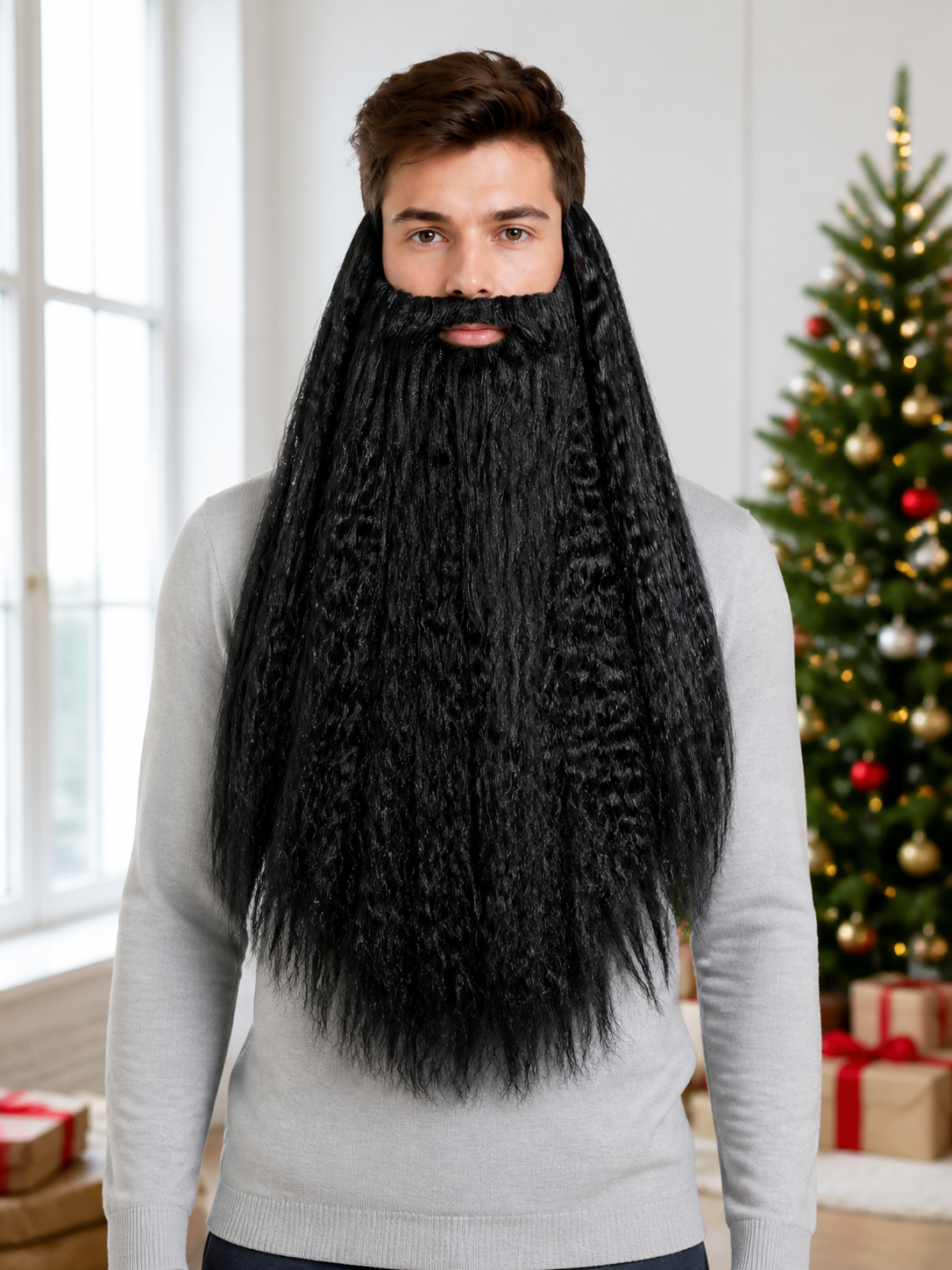 Black Wizard Wig and Beard for Halloween