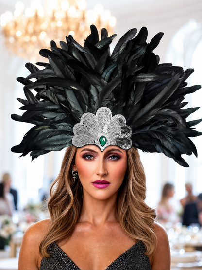Carnival Feather and Bead Headpiece