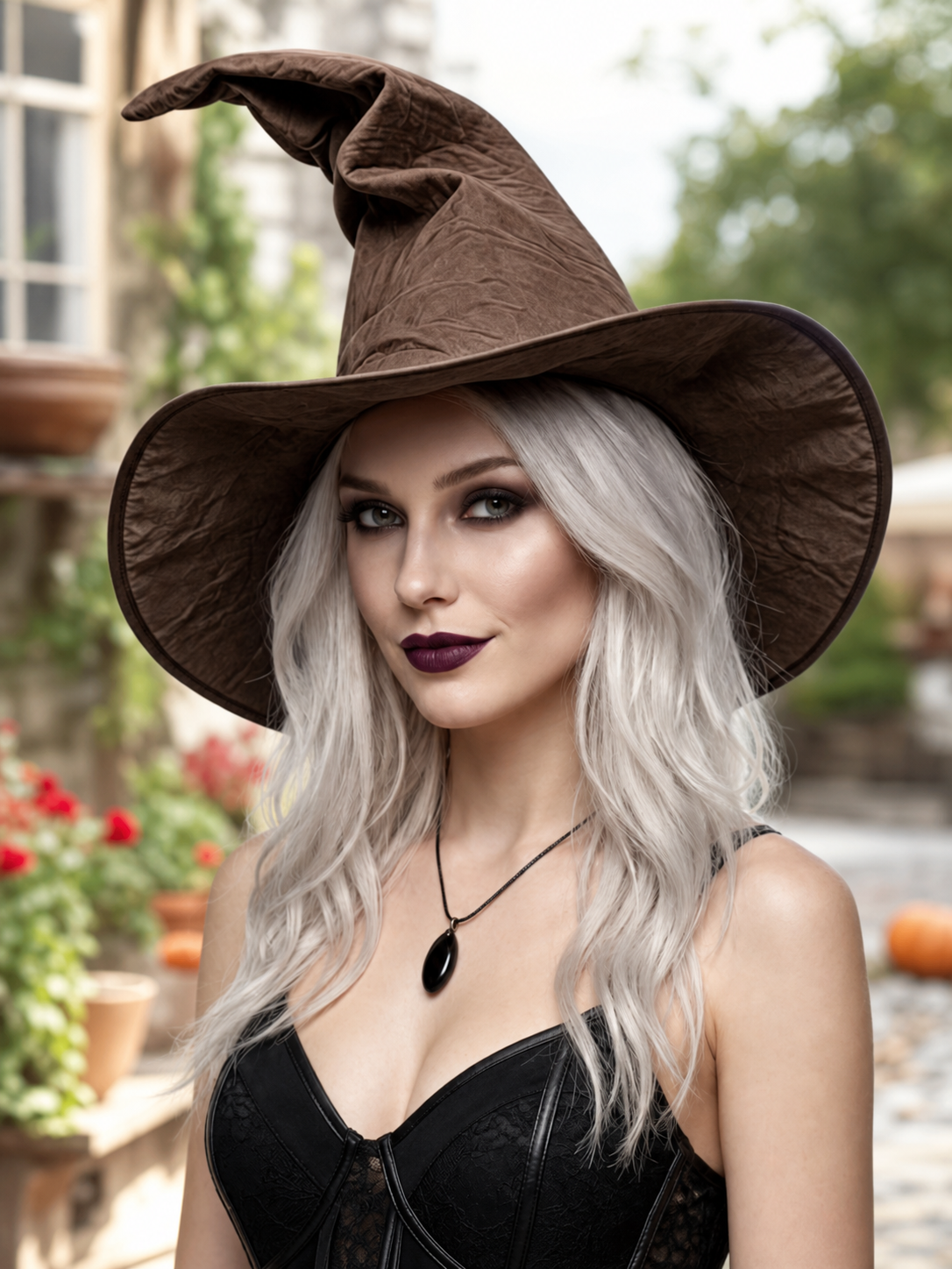 Carnival Witch Hat with Wide Brim