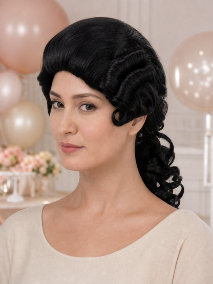 Black Colonial-Style Carnival Wig