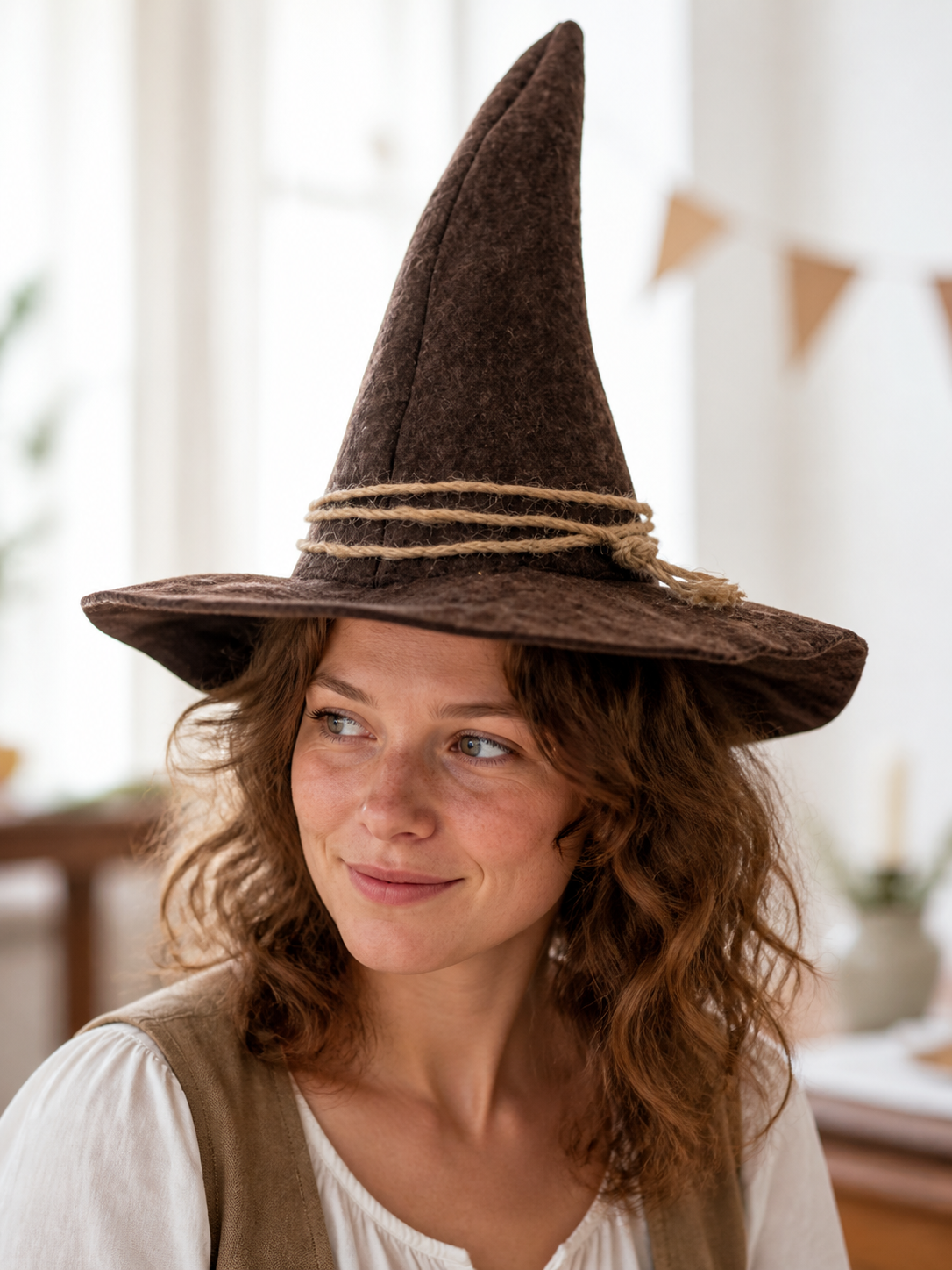Wide-Brim Scarecrow Carnival Hat