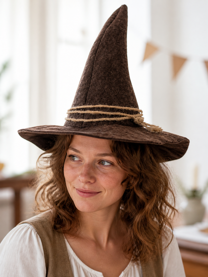 Wide-Brim Scarecrow Carnival Hat