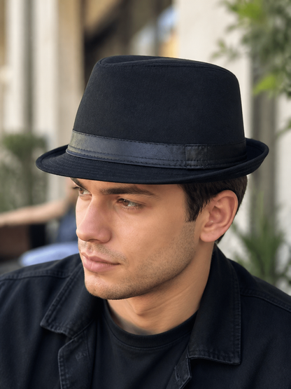 Carnival Fedora Hat with a Black Ribbon