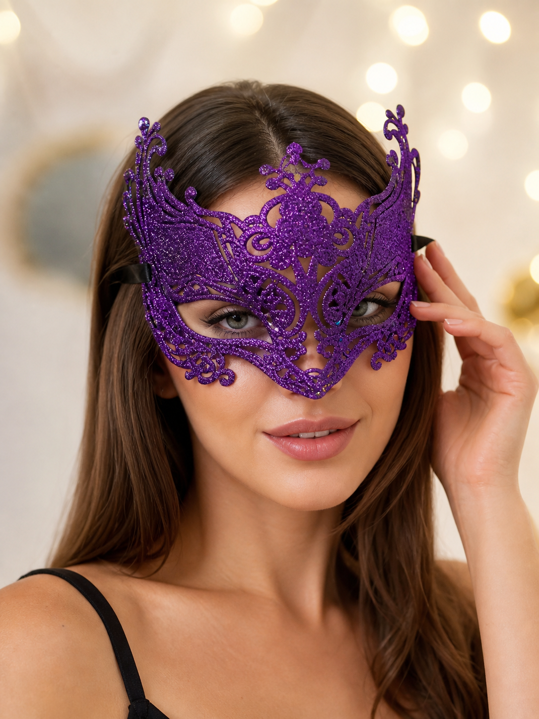 Purple glitter carnival tiara