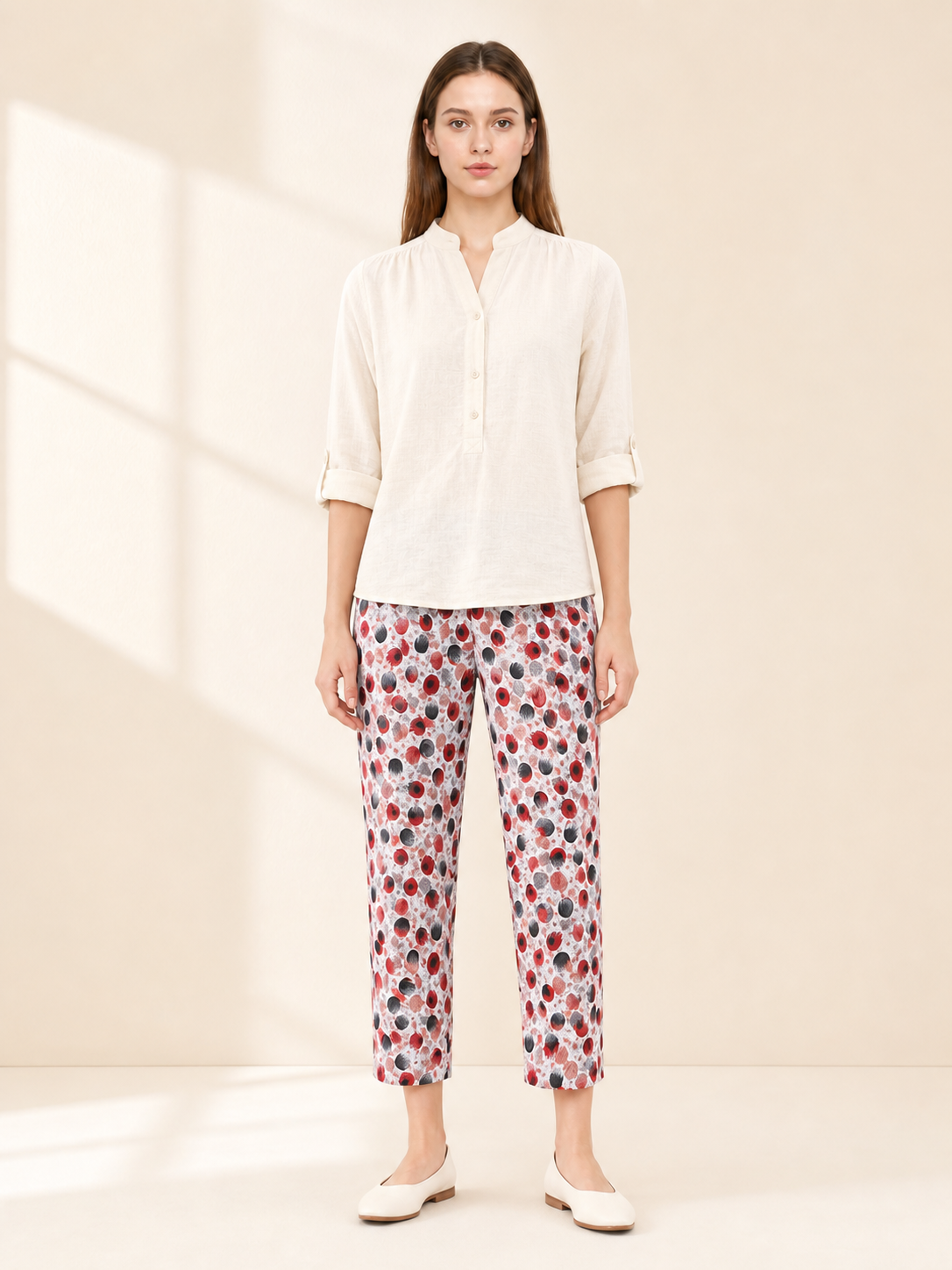 Women's printed set, T-shirt and long pants
