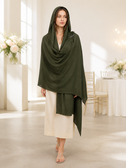 Green Carnival Hooded Cape lifestyle view 2