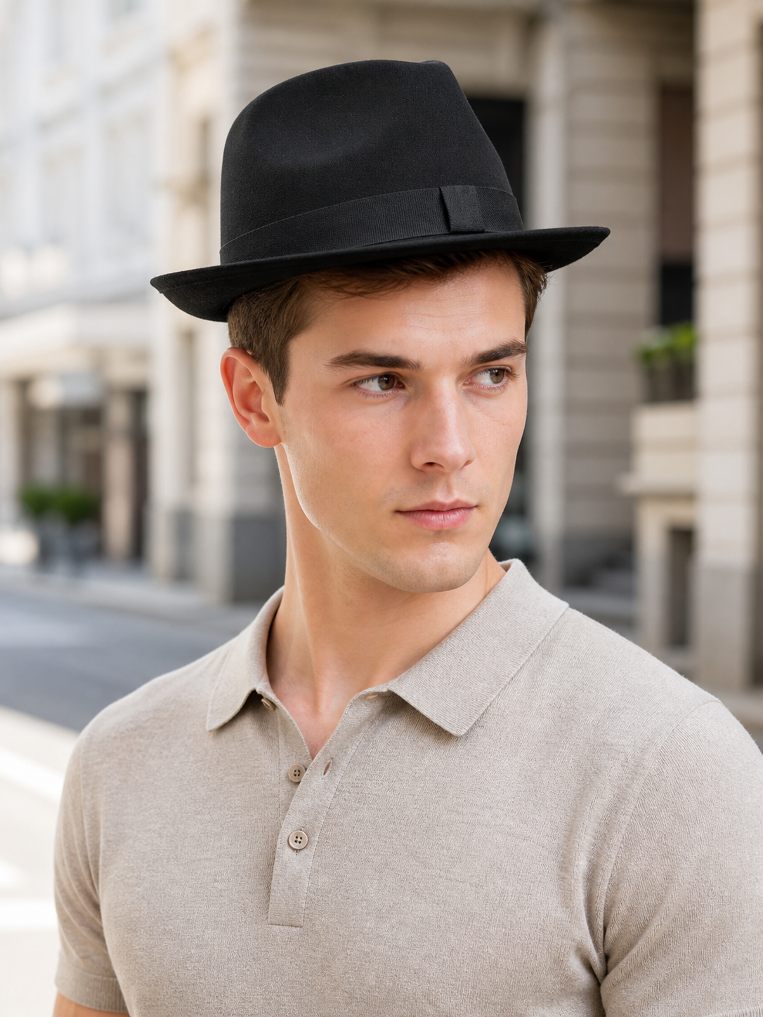 Carnival fedora hat with a wide brim