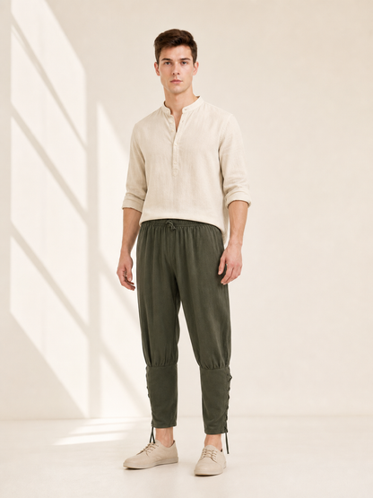 Men's Loose-Fit Pants with Drawstrings