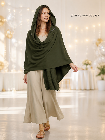 Green Carnival Hooded Cape lifestyle view 3