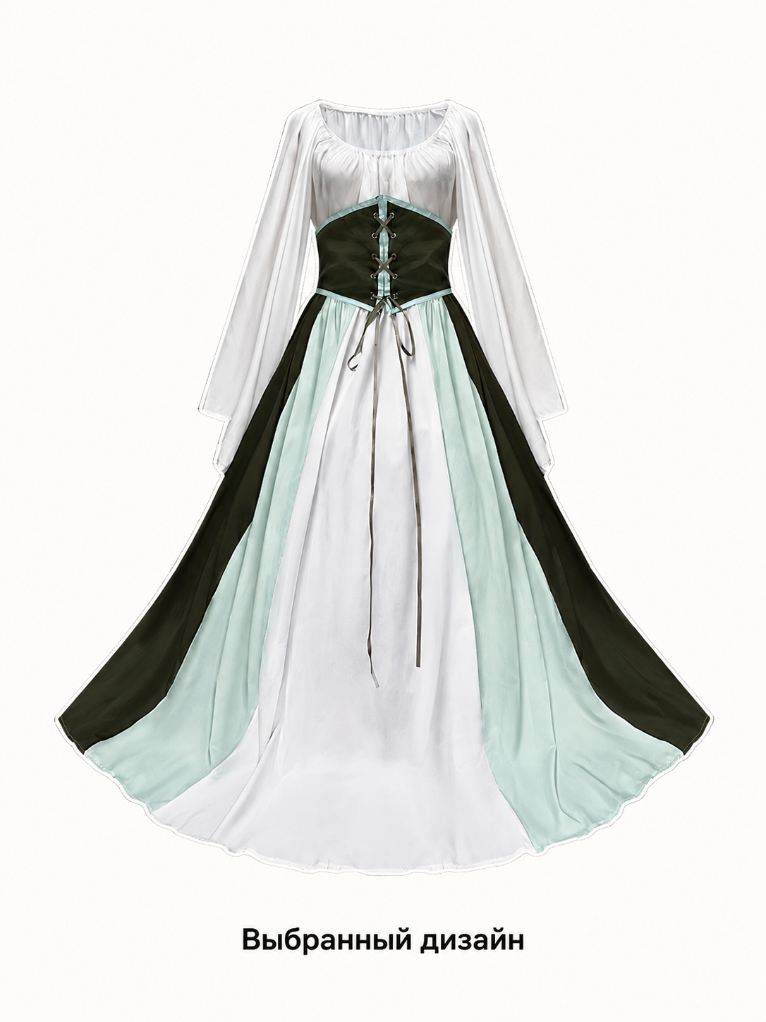 Long Renaissance-Style Cosplay Dress with Belt Costume Dresses detail 3