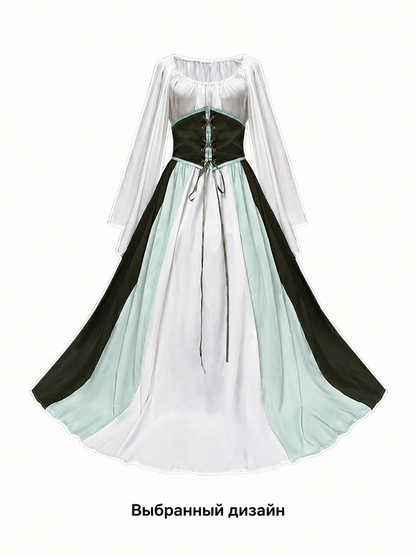 Long Renaissance-Style Cosplay Dress with Belt Costume Dresses detail 3