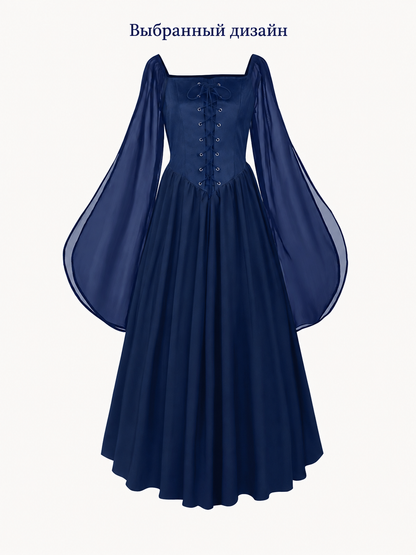 Cosplay Dress with Lacing and Flared Sleeves Costume Dresses detail