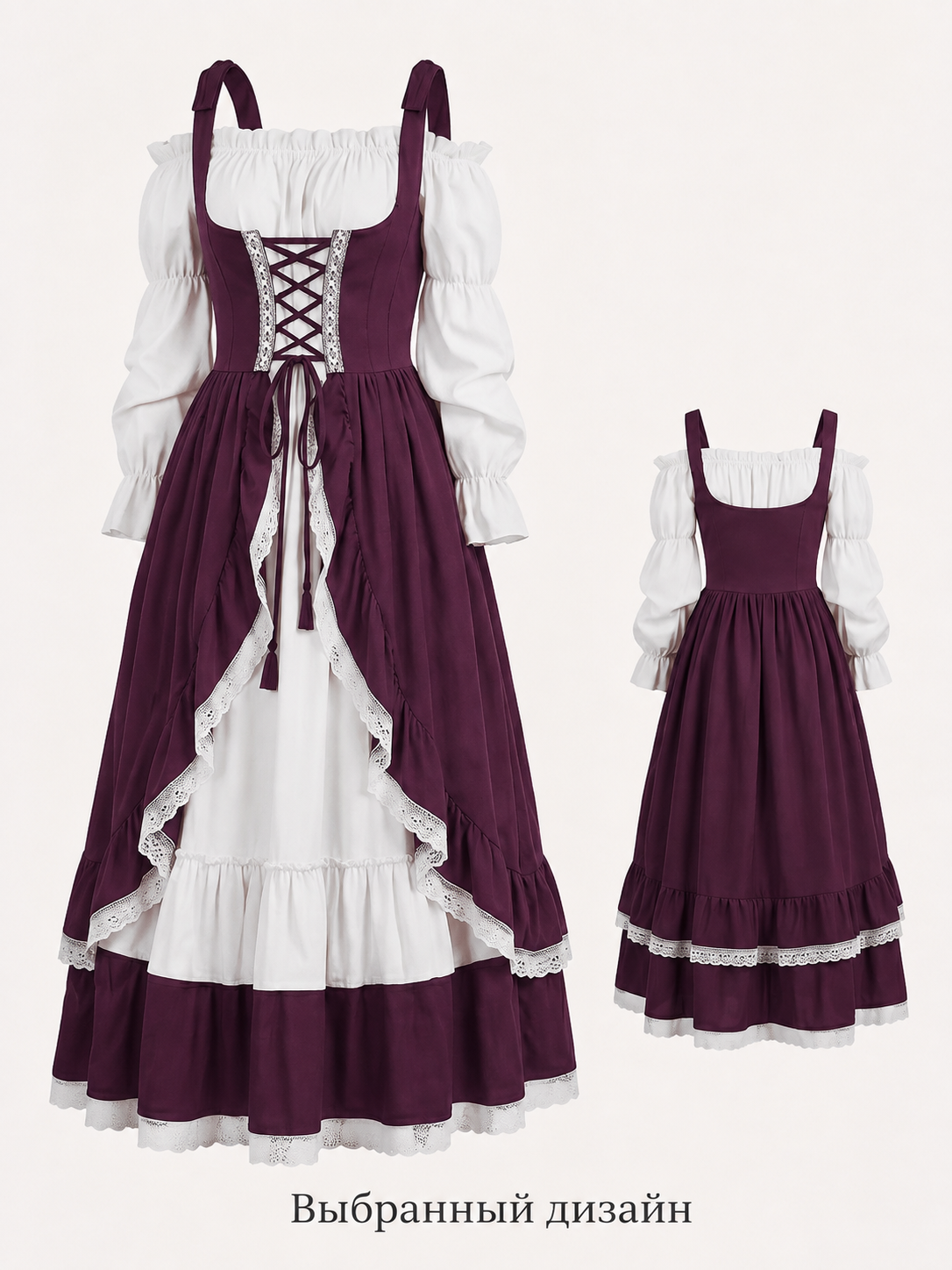 Victorian Dress with Corset Lacing Costume Dresses detail 3