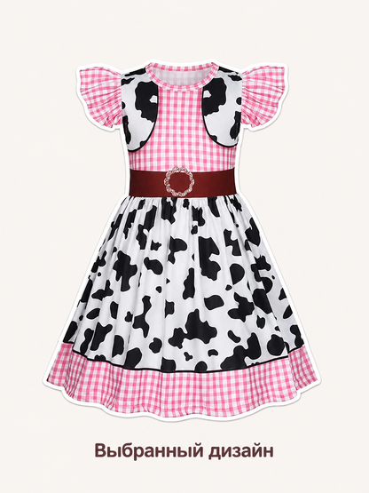 Children's Princess-Style Polka Dot Dress Costume Dresses detail 2