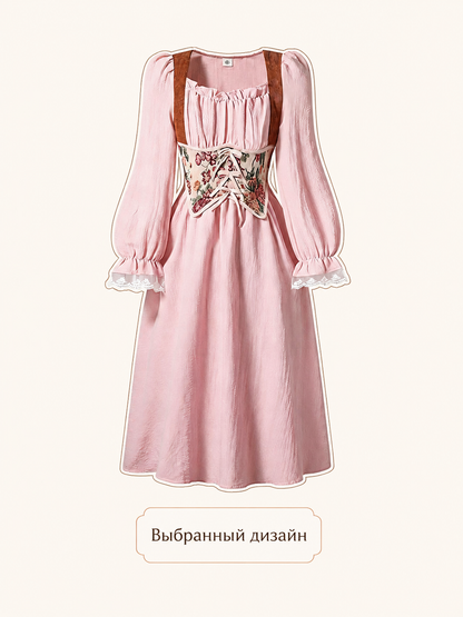 Girls' A-Line Dress with Long Sleeves Costume Dresses detail 2