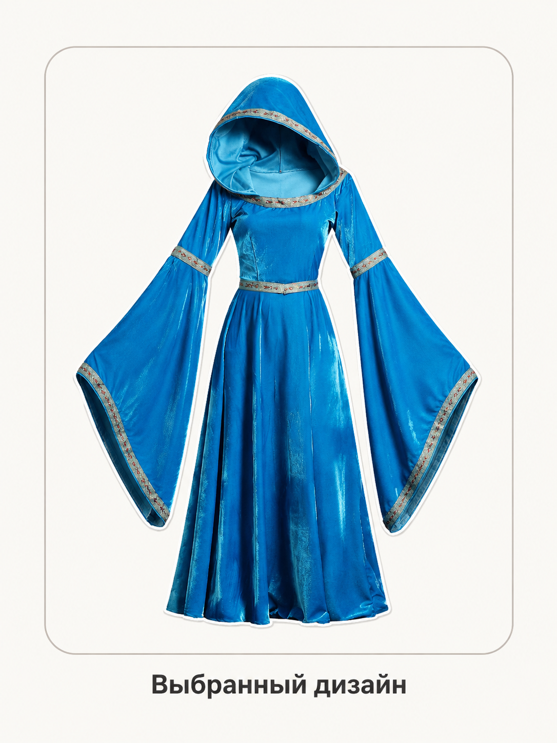 Women's Medieval Hooded Dress with Belt Costume Dresses detail 2