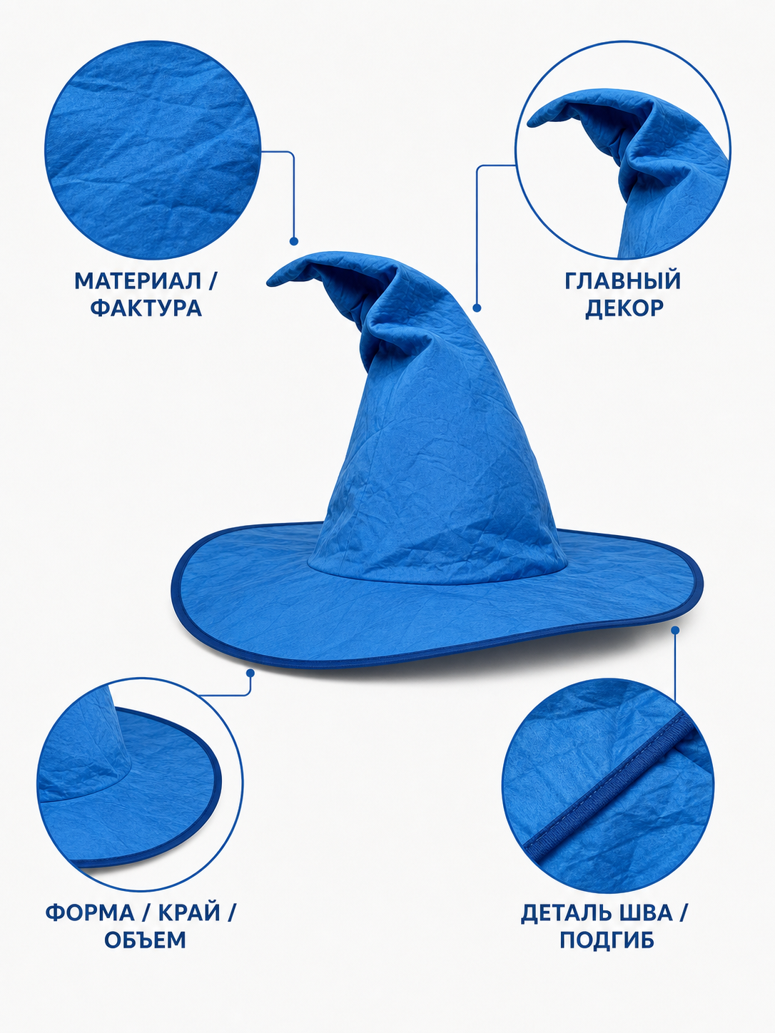 Blue Witch Hat for Halloween