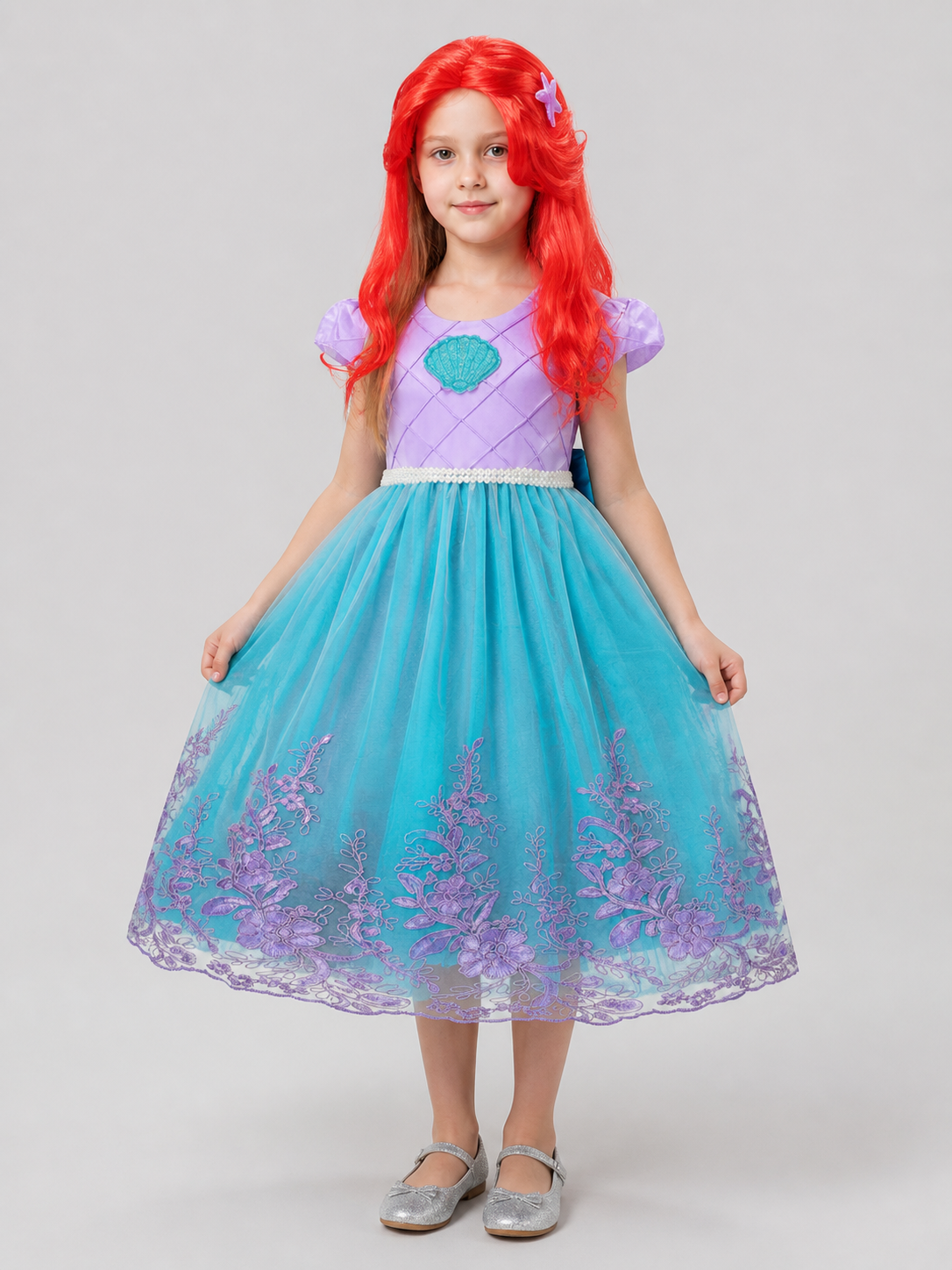 Mermaid Costume for Girls with Full Skirt and Wig Costume Wigs detail