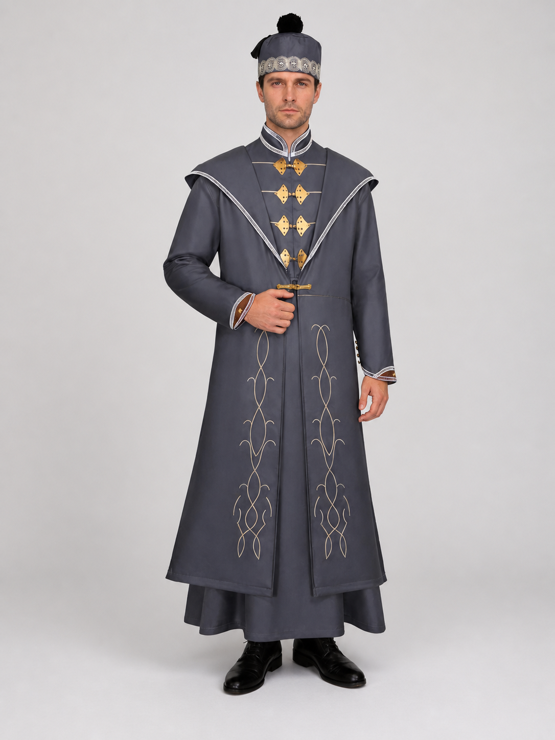 Wizard costume with robe and hat for Halloween Costume Headwear detail 2