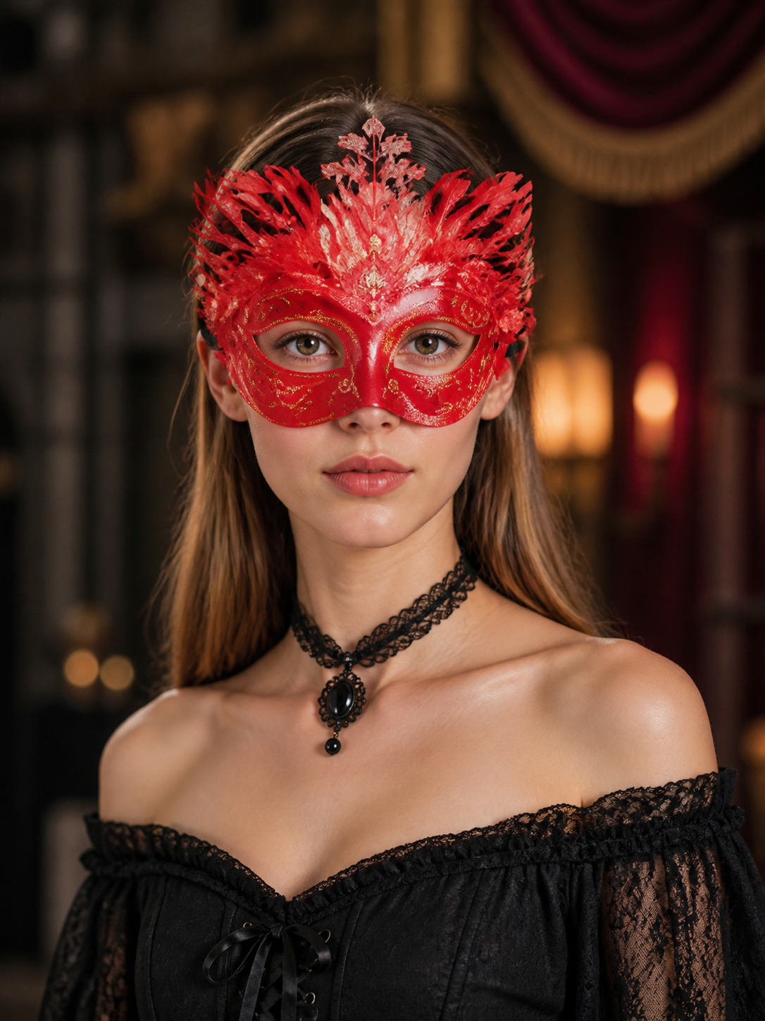 1pc Sequin Half Face Mask, Yellow, Glittered, Pointed Crown Top, Eye Cutout, for detail view 3